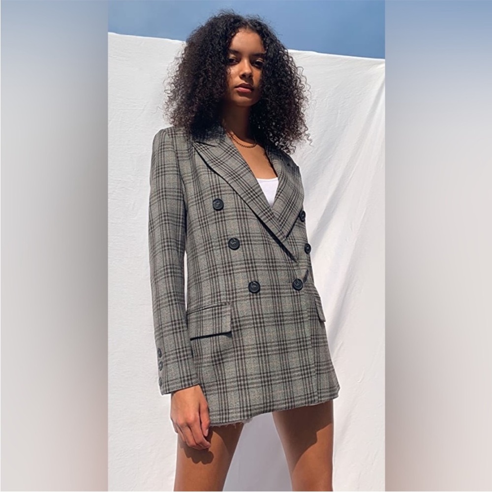 Free People. BNWT. Ashby Plaid blazer.